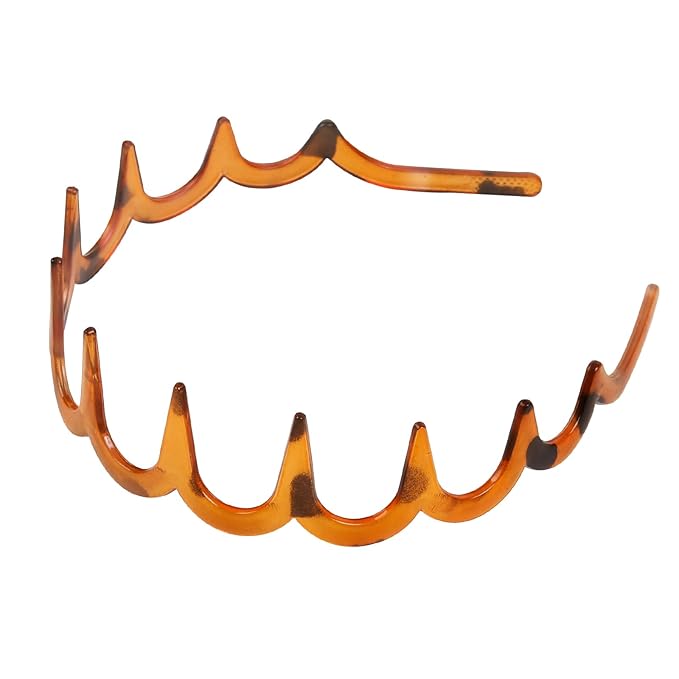 WOVOWOVO Zig Zag Headbands for Women Teen Girls Men, Plastic Hair Bands with Teeth Thin Zigzag Head Bands for Women's Hair, Non Slip Black Shark Tooth Comb Hairbands, 4 Packs