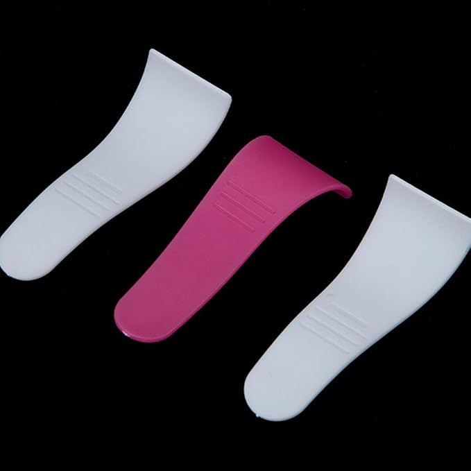 12Pcs Hair Wax Cleansing Spatulas Sticks Mask Scraper Plastic Waxing Applicator & Depilatory Creams Hair Waxing Removal Beauty Tools, White and Pink