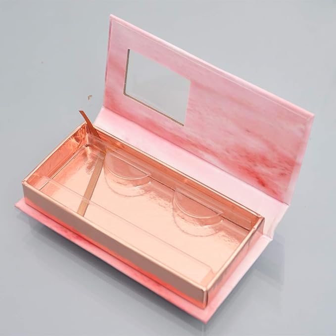 Healthcom 50 Pieces 25mm Rectangle Plastic Eyelash Trays Clear Lash Trays Holder Mink Lash Trays Eye Lash Tray for False Eyelashes Packaging Box Eyelash Storage Case Cosmetic Container Beauty Salons