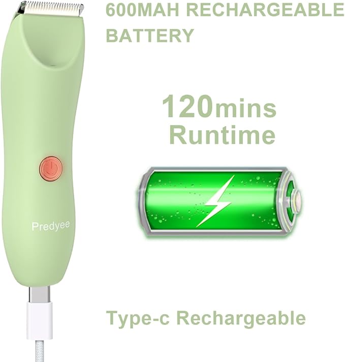 Bikini Trimmer for Women, Body Hair Trimmer for Sensitive Skin, Electric Groomer for Legs, Underarms and Groin, IPX7 Waterproof, USB-C Rechargeable with LED Light and Travel Lock, 120 Min Runtime