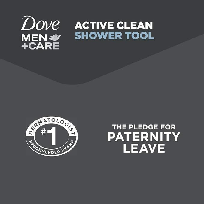 DOVE MEN + CARE Shower Scrub Tool to Exfoliate Skin, Active Clean, 4 Count
