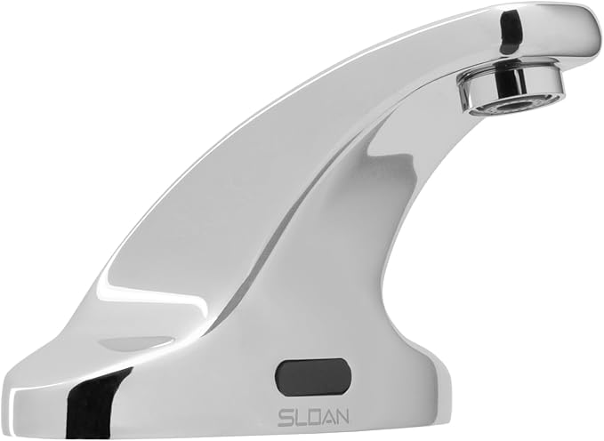 Sloan SF-2300 Sensor Activated Touch-Free Faucet, Commercial Grade with Mounting Hardware - 0.5 GPM Hardwired-Powered Deck-Mounted Mid Body, Polished Chrome Finish, 3362116