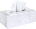 SILUT Stylish Tissue Box Cover Rectangle, Marble Texture Tissue Box Holder, Decorative Tissue Holder for Bathroom, Kitchen, Vanity, Modern Tissues Organizer for Home, Hotel