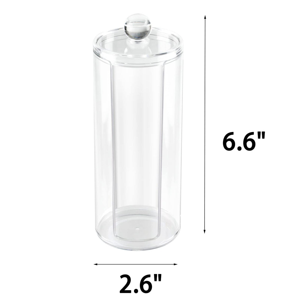Acrylic Cotton Rounds Holder with Lid for Facial Makeup Remover Pads