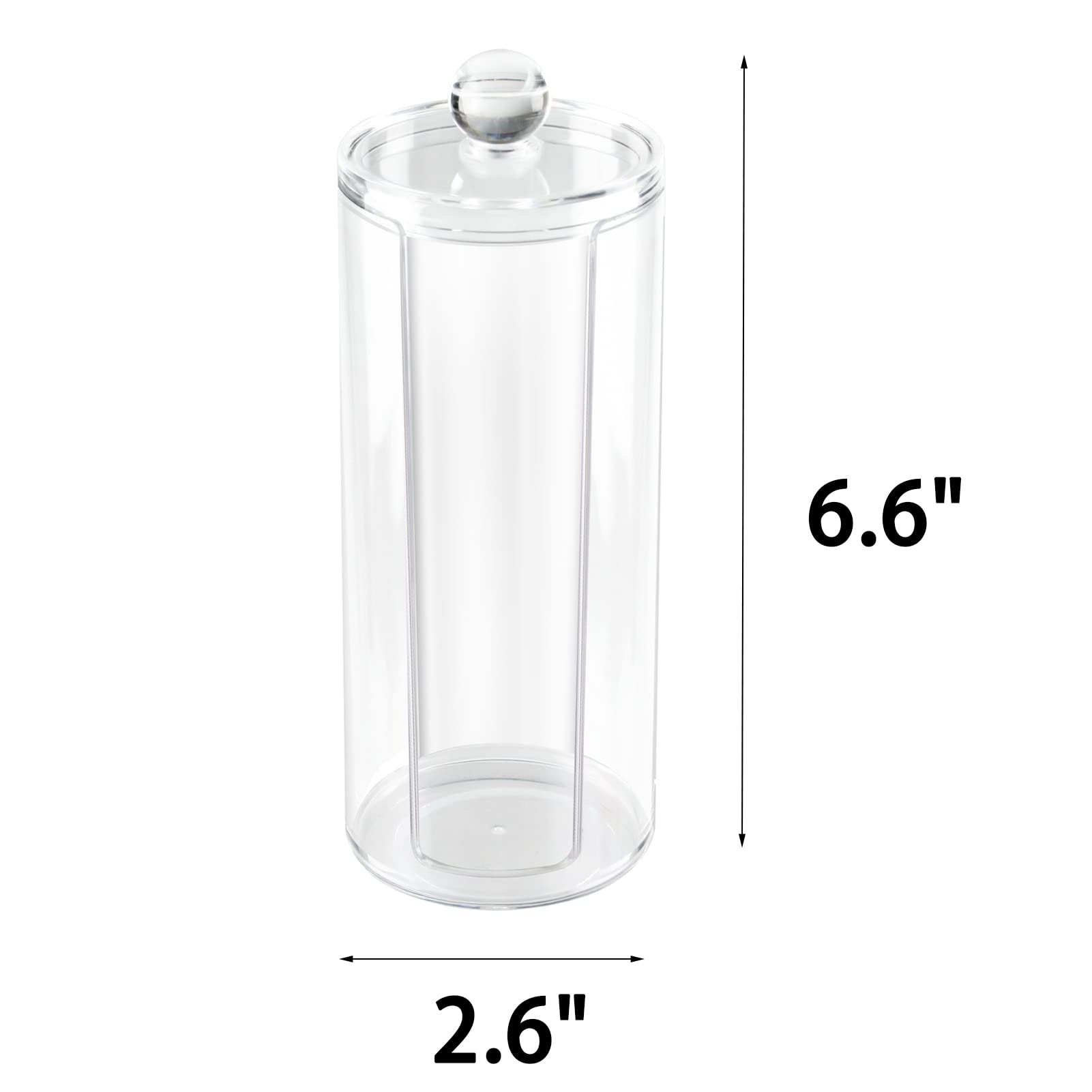 Acrylic Cotton Rounds Holder with Lid for Facial Makeup Remover Pads
