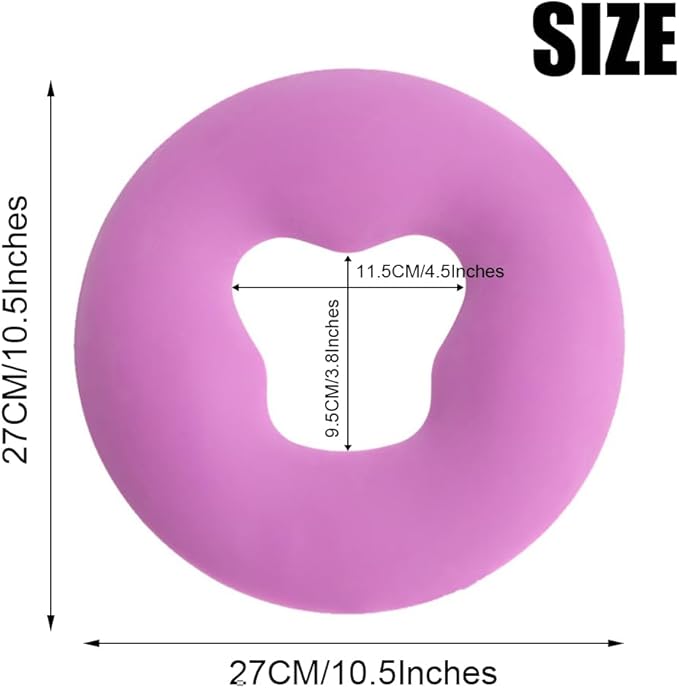 OULIGET Silicone Face Massage Pillow,SPA Beauty Face Relax Headrest,Salon Skin Care Soft Overlay Travel Head Support,Purple