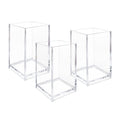 Newkita 3 Pack Clear Acrylic Cosmetic Pencil Pen Holder Cup, Clear Makeup Brush Holder, Desk Acrylic Brushes Storage
