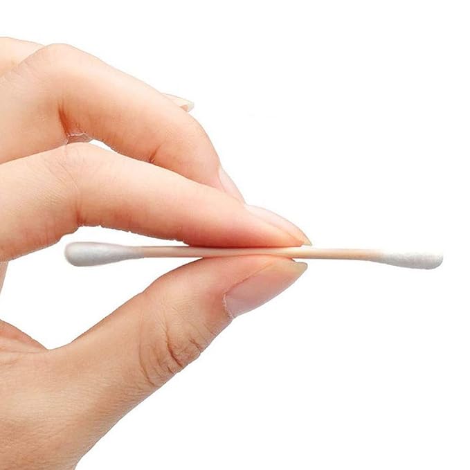 RIKWOG Cotton Swabs, 1200 Count Bamboo Sticks Cotton Swabs Cotton Buds with Wooden Handles For Ears Makeup or Nails Personal Care