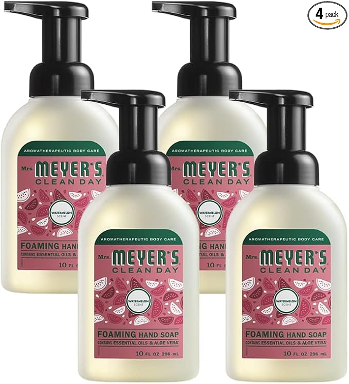 Mrs. MEYER'S CLEAN DAY Foaming Hand Soap, Watermelon, 10 OZ. (Pack of 4)