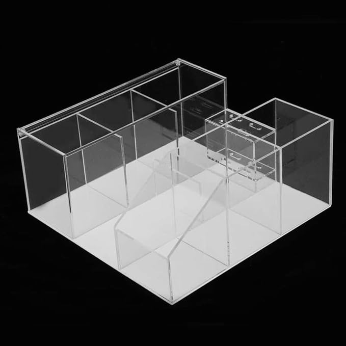 LIXIMMAZN Acrylic Large Capacity Makeup Organizer, Grafting Beauty Extension Supplies Lash Storage Display, Eyelash Storage Case Brush Tweezers Cosmetic Holder (Transparent)