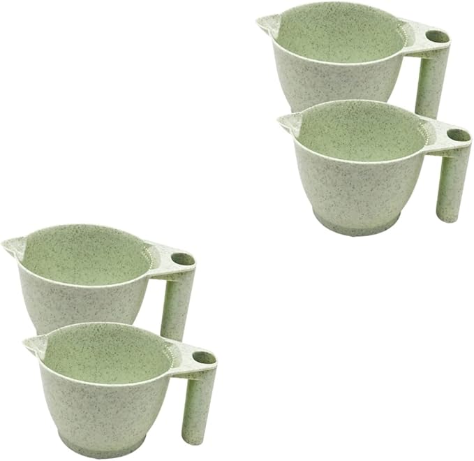 minkissy Hair Dye Bowl Set of 4 Portable Tint Bowl for Hair Salon Ergonomic Handle Color Mixing Bowls for Diy Coloring Highlighting Easy Rinse 6.69 X 3.54 X 6.29 in