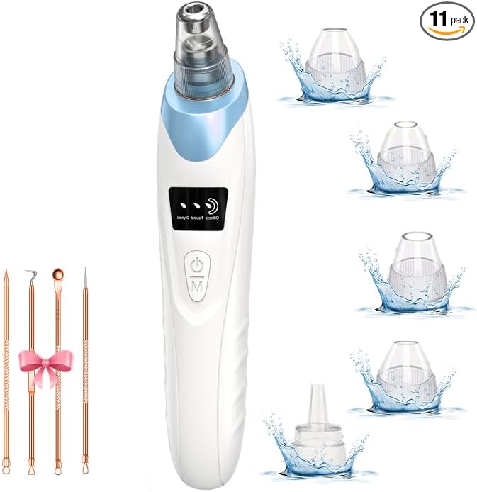 2026 Blackhead Remover Pore Vacuum,Facial Pore Cleaner-5 Suction Power,5 Probes,USB Rechargeable Blackhead Vacuum Kit Electric Pore Vacuum Tool for Adult