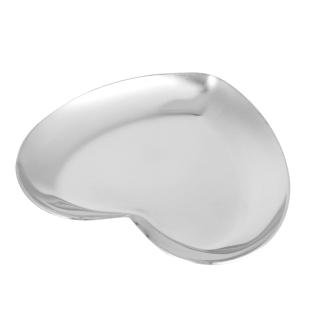 Heart Shaped Art Palette - Stainless Steel Nail Art Palette for DIY Paint Mixing - Silver