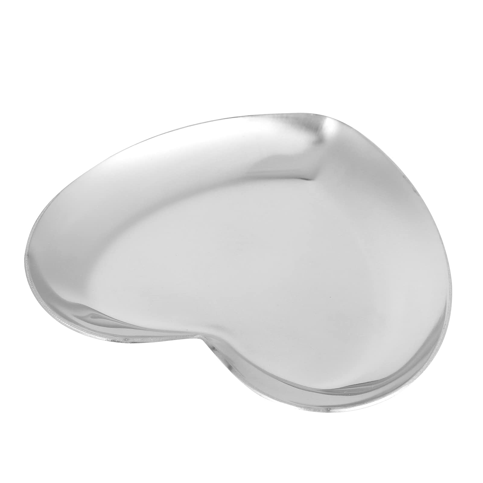 Heart Shaped Art Palette - Stainless Steel Nail Art Palette for DIY Paint Mixing - Silver