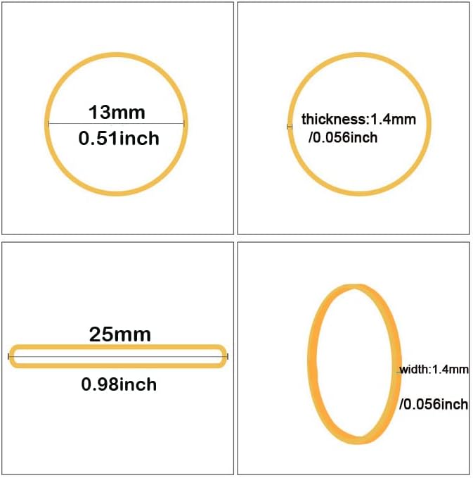Rubber Bands mini 2000pcs rubber band yellow 0.5inch small Rubber Band Mini Soft Elastic Bands for Braids Diameter 13mm rubber bands for Office Supplies School