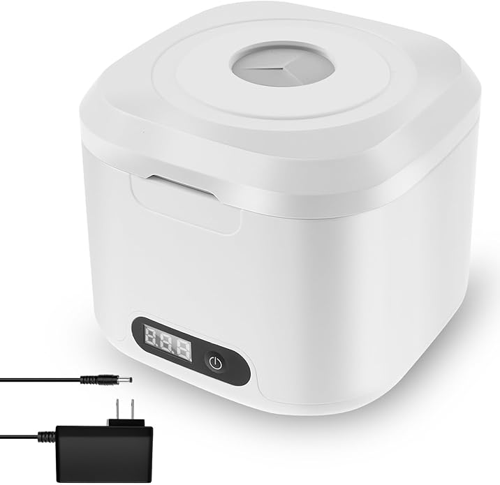 ZJRDYYK Ultrasonic Retainer Cleaner Machine, 340ML Ultrasonic Cleaner Machine for Braces, Jewelry, Mouth Guard, Glasses, Watch, Denture and Makeup Tools, ABS+304 Stainless Steel, 304 stainless steel