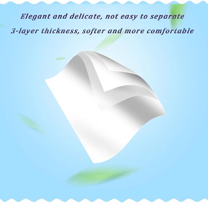 Carstuus Car Tissue Refill, Disposable Facial Tissues, Disposable Face Towel, Facial Tissues Travel Size Pack for Car or Purse, 12 Packets, 360 Sheets, Soft and Comfortable