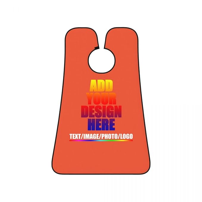 Custom Beard Bibs Apron Personalized Beard Hair Catcher Add Photo Picture Text Waterproof Beard Shave Cape for Shaving Trimming for Birthday Father's Day Gifts Orange