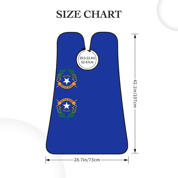 Nevada State Flag Print Beard Bib Apron For Men, Beard Hair Catcher For Men Shaving Trimming,Beard Cape Cloth
