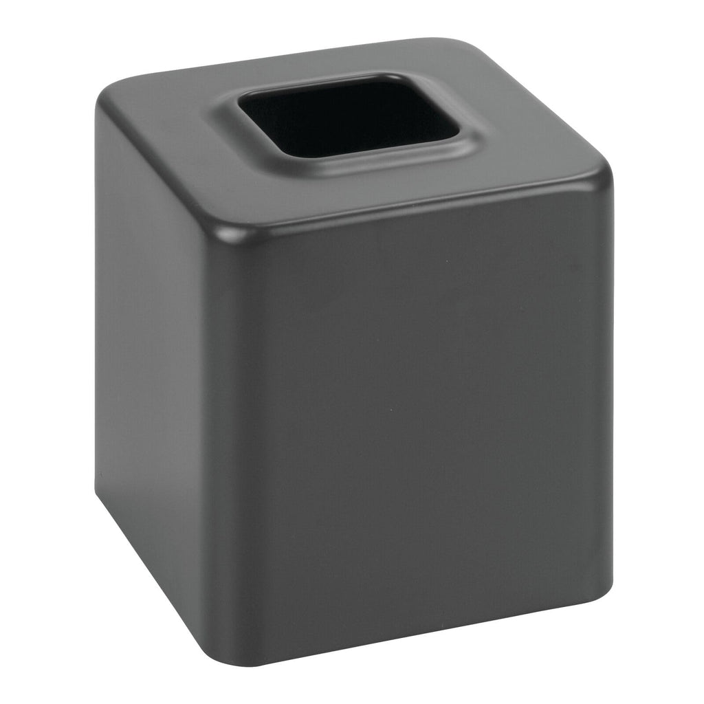 mDesign Metal Square Tissue Box Cover, Modern Facial Paper Holder - Accessories for Bathroom Vanity Countertop, Bedroom Dresser, Night Stand, Desk, Office, End Table - Unity Collection - Graphite Gray
