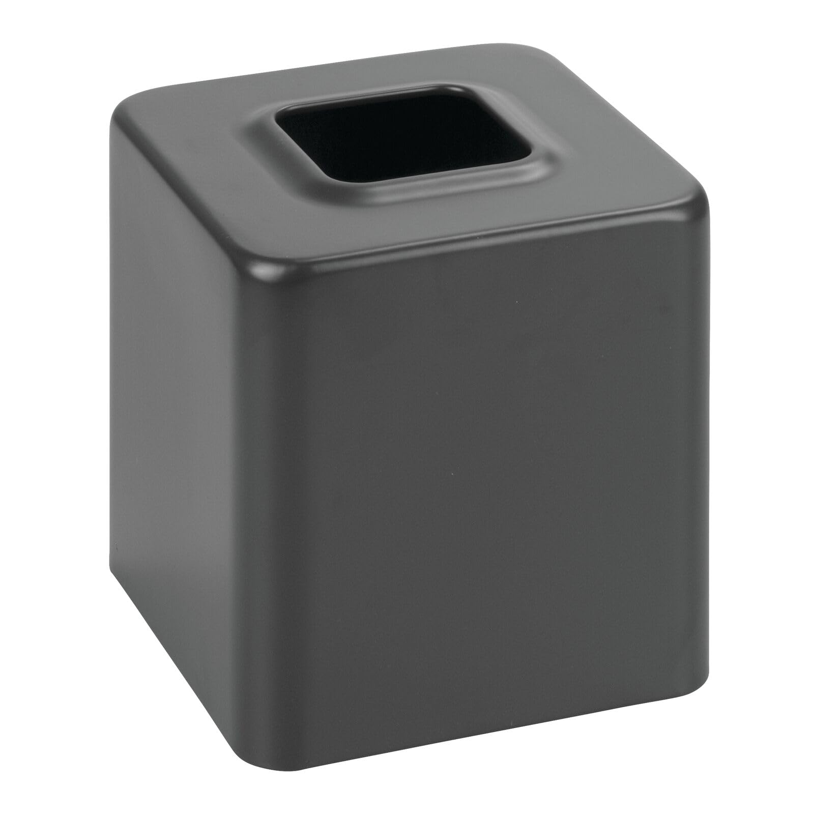 mDesign Metal Square Tissue Box Cover, Modern Facial Paper Holder - Accessories for Bathroom Vanity Countertop, Bedroom Dresser, Night Stand, Desk, Office, End Table - Unity Collection - Graphite Gray