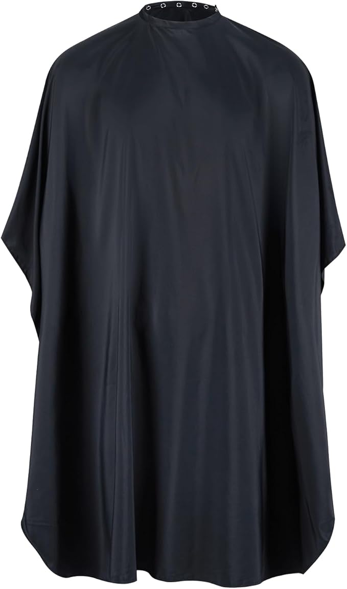 llezza Professional Salon Hair Cutting Cape, Barber Cape for Men/Women, Adjustable Snap Button with Waterproof Hairdressing Salon Cape for Haircut, Coloring, Makeup, Styling(52" x 47"), Black