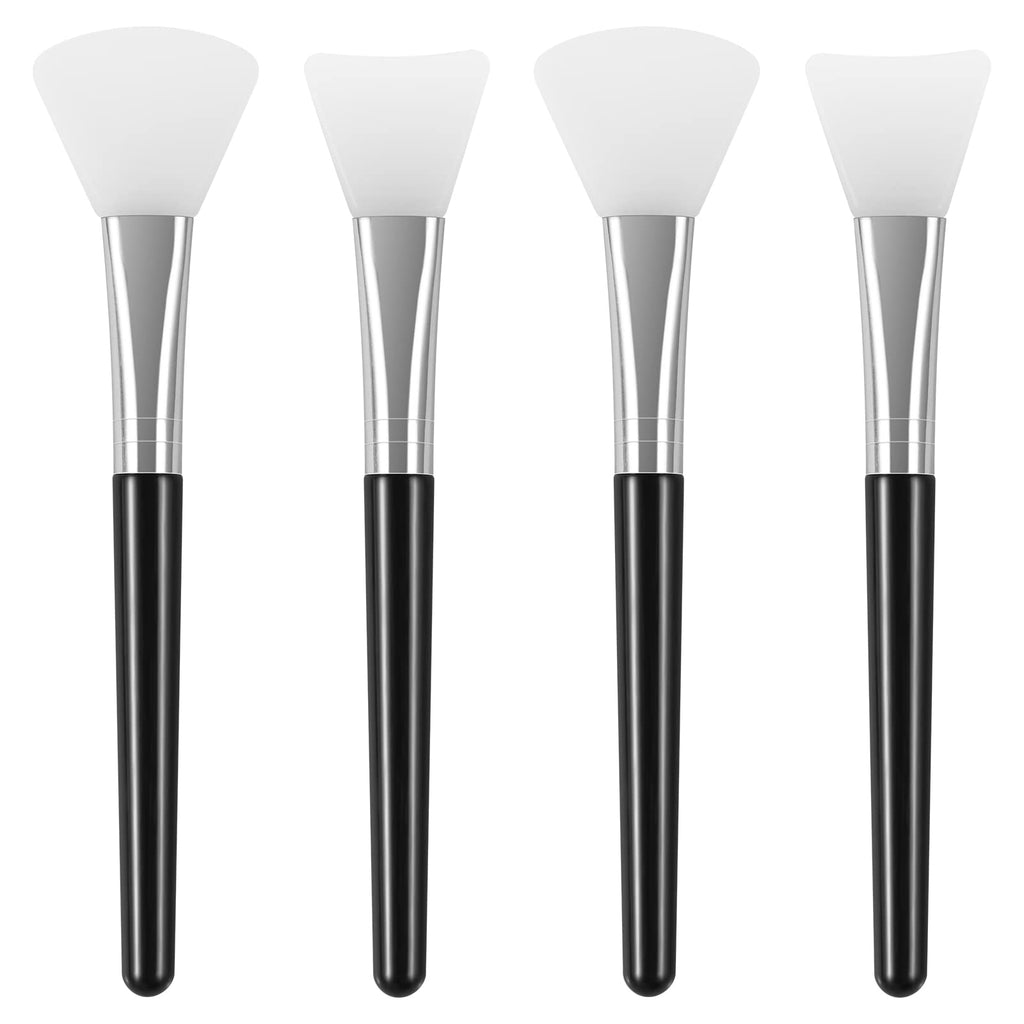 tifanso 4PCS Silicone Face Mask Brush Applicator, Flexible Silicone Brush for Face for Mud, Clay, DIY Mask, Body Lotion, BB Cream (Black)