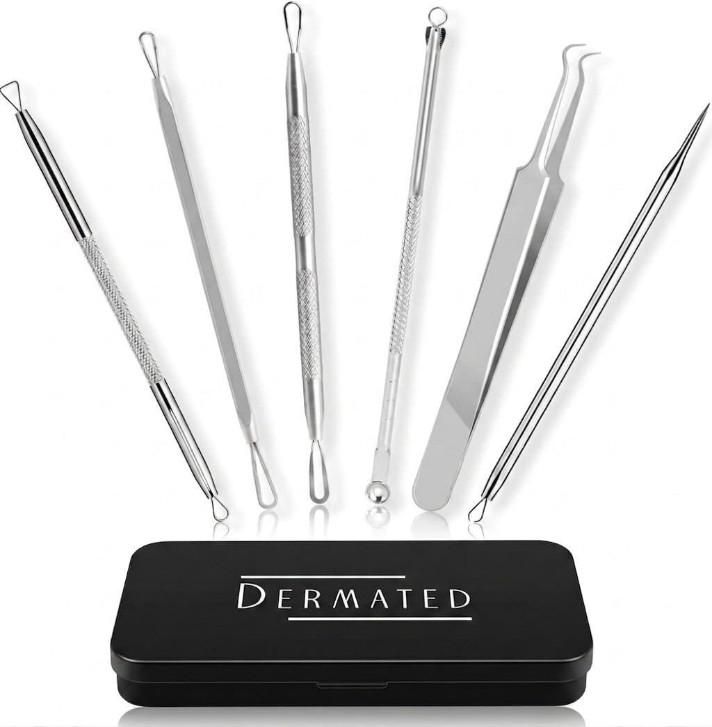 2 Pcs Pimple Popper Tool Blackhead Remover, Comedone Extractor for Acne