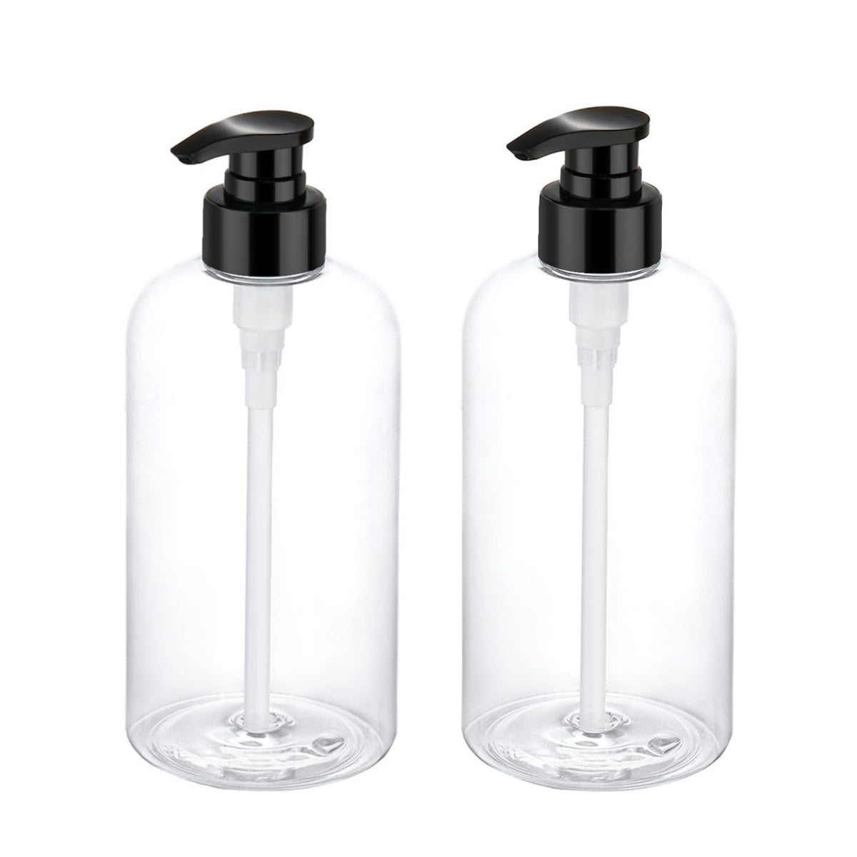 Bynccea Plastic Pump Bottle 16 oz/500 ml Empty Shampoo Pump Bottles Dispenser Portable Pump Bottles for Shampoo and Conditioner Liquid