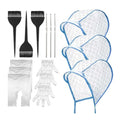 15 Pcs Hair Highlighting Cap Kit Hair Dye Caps with Dye Brushes Hair Highlighting Needles Crochet Hooks Dye Shawl Disposable gloves for Shawl Salon DIY Hairdressing(Blue)