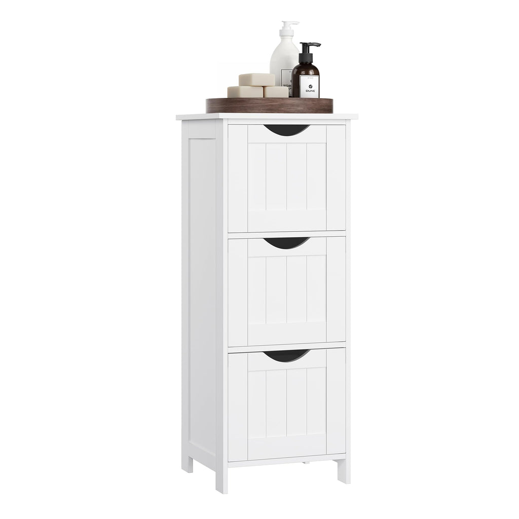 VASAGLE Floor Storage Cabinet, Freestanding Organizer with 3 Drawers