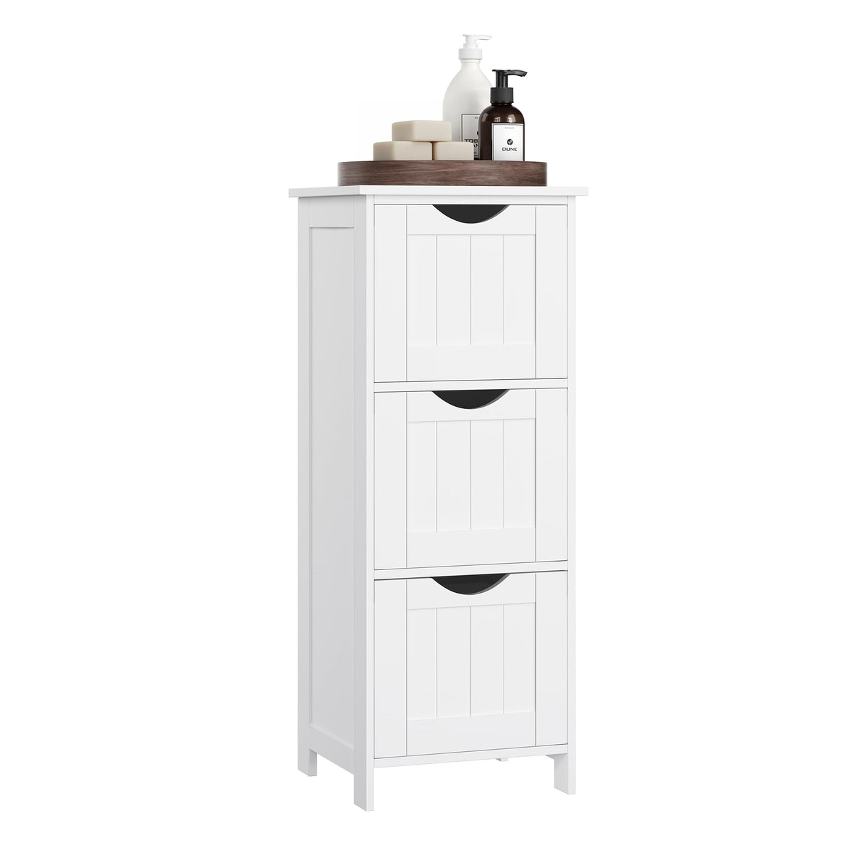 VASAGLE Floor Storage Cabinet, Freestanding Organizer with 3 Drawers