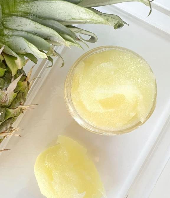 Bella & Bear Pineapple Body Scrub Exfoliator – Vegan Sugar Scrub, Travel Size 3.4 oz, Fresh Pineapple Scent