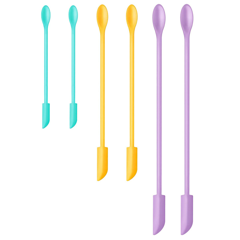 Barsone Silicone Spatula Set (6Pcs) - Mini Scraper Tool for Beauty & Food - Reach Every Last Drop, Multi-Size Spatulas for Makeup Jars, Lotion Bottles & Kitchen Containers (Color #1)