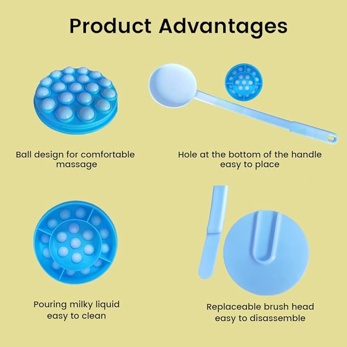 Lotion Apply for Back, by Body Long Handheld self-Handhled Easy Reach for Sunscreen, Cream, Shower Gel on Back, Legs and Feet, Detachable Handle