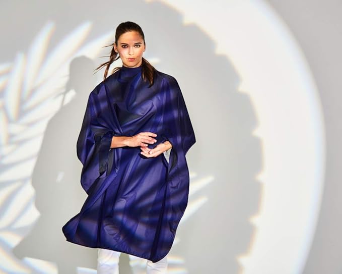 Betty Dain Hands-Free All-Purpose Bleach Proof Cape, 45" W x 58" L, Chemical, Color, Waterproof Polyester, Anti-static Nano Material, Machine Washable, Purple