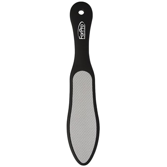 ForPro Black Bear Stainless Steel Pedicure File, Callus Remover Foot File, Double-Sided Professional Quality Tool for Heels and Feet, 10.5’’ L