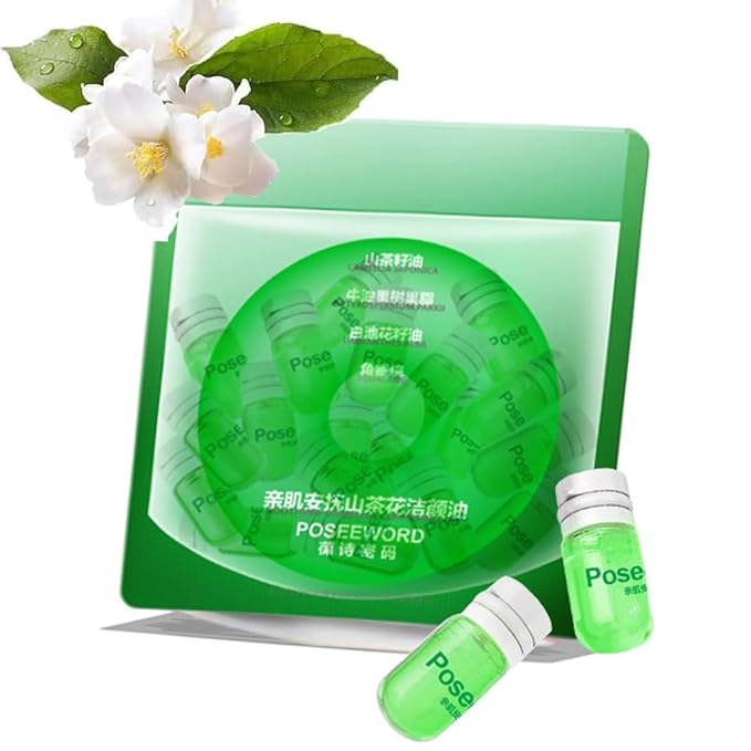 SSCDFDC Cleansing Oil Mini Travel-Friendly, Natural Makeup Remover Portable 20pcs Gentle Moisturizing Cleansing Oil for All Skin Types, Travel with (Camellia)