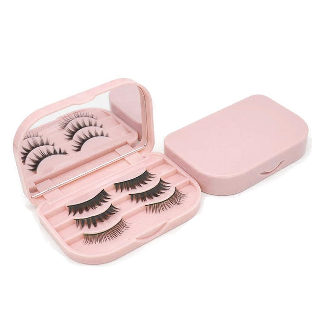 False Eyelash Storage Case with Mirror Empty Travel Lash Organizer Box