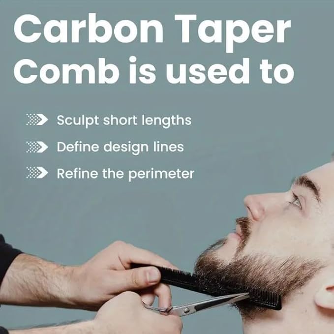 (6 Count) 7.5" Barber Hair Comb Beard & Mustache Pocket Combs for Men's Hair Beard Mustache and Sideburns