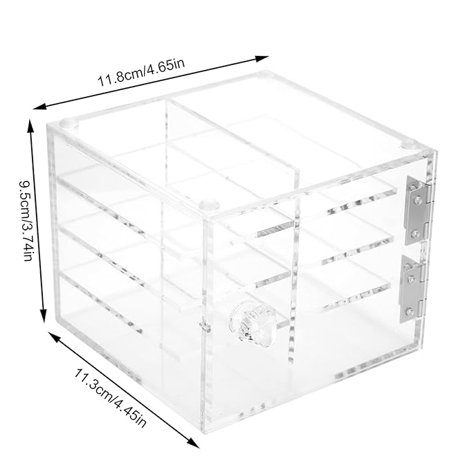 Eyelash Extension Carrying Box Transparent Acrylic 8 Layer Storage Case for False Eyelashes Makeup Accessories Professional Salon Use Durable Sustainable 11.8 x 11.3 x 9.5 cm