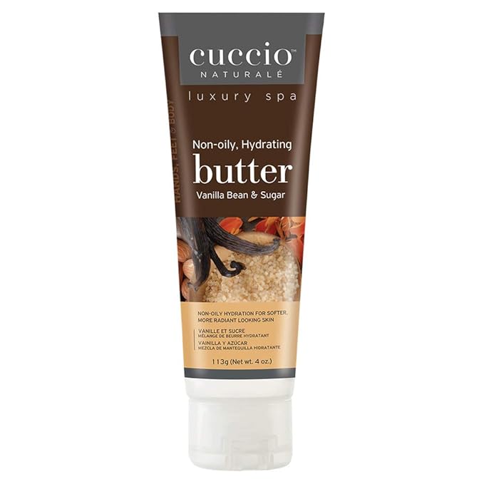 Cuccio Naturalé Butter Blend Vanilla Bean & Sugar - Non-Greasy Lotion for Hand, Body & Feet - Comforting/De-stressing - Paraben/Cruelty Free, Natural Ingredients & Plant Based Preservatives, White