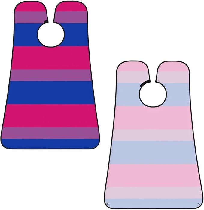 Waterproof Beard Grooming Bib, LGBT Pride Flag Bisexual Shave Bib, Non-Stick Hair Catcher for Shaving Trimming, Apron Essential for Men Dad