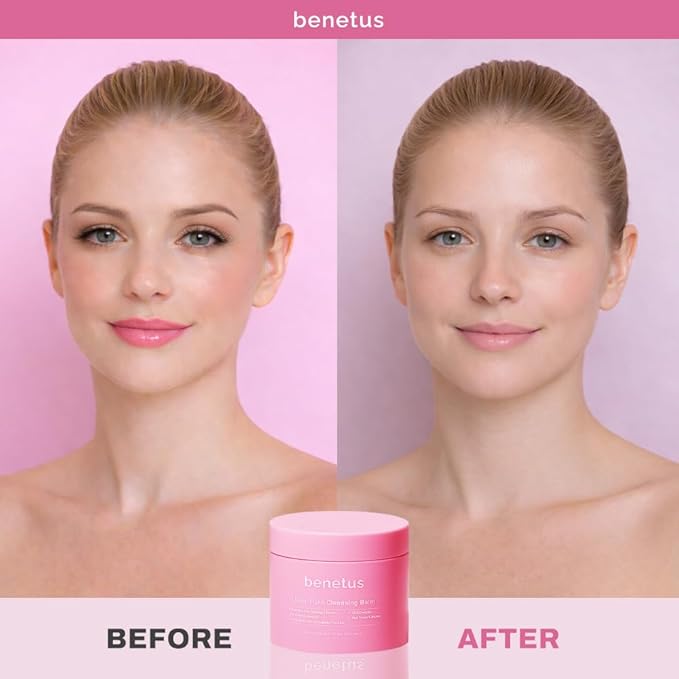 benetus Deep Pure Cleansing Balm, Makeup Remover Balm, Melting Balm for Waterproof Mascara, Sunscreen & Long-Wear Makeup, CICA, Green Tea, Argan Oil & Vitamin E, Non-Stripping, Pore Care, 3.5 fl oz
