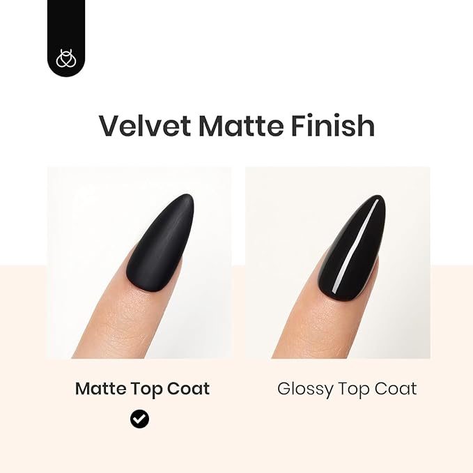 Beetles Matte Gel Top Coat,0.51 fl oz / 15 ml No Wipe Top Coat for Gel Nail Polish,Powder-Resist Matte Finish for Chrome Powder Nail Art,UV/LED Cure