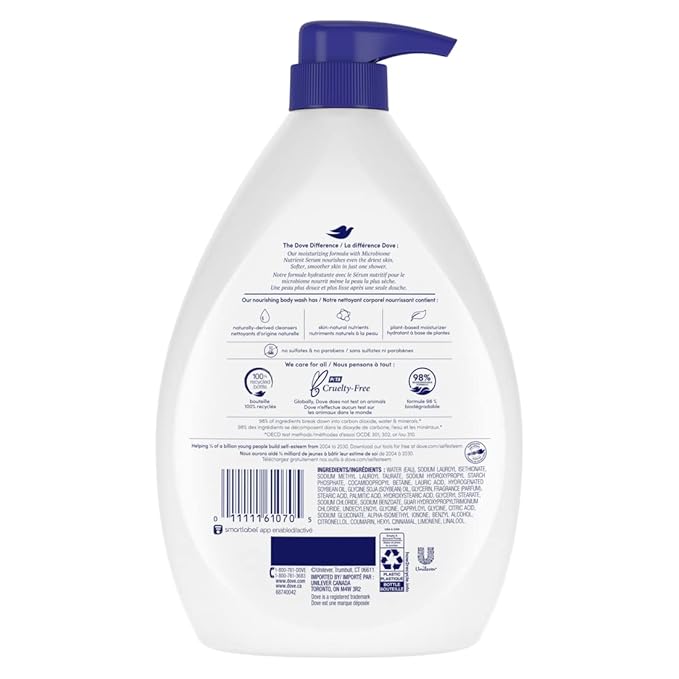 Dove Body Wash, Deeply Nourishing, Value Size 3-Pack – Moisturizing Shower Soap Liquid for Softer, Smoother Skin, 33.8 Oz Ea