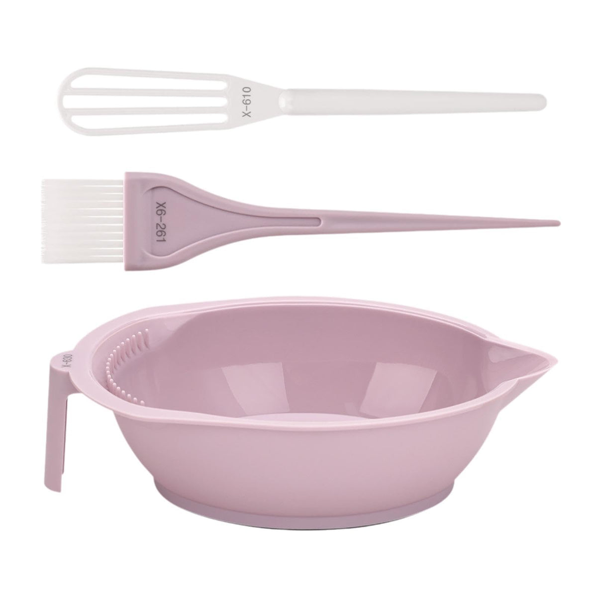 Hair Dye Coloring Set Color Mixing Tool Professional Hair Coloring Bowl Soft Bristle Brush, Pink