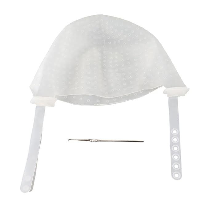 ZJchao Silicone Hair Coloring Hat with Adjustable Strap, DIY Hair Dyeing Tool for Reusable Highlights Application, Women Men Hair Color Cap with Holes