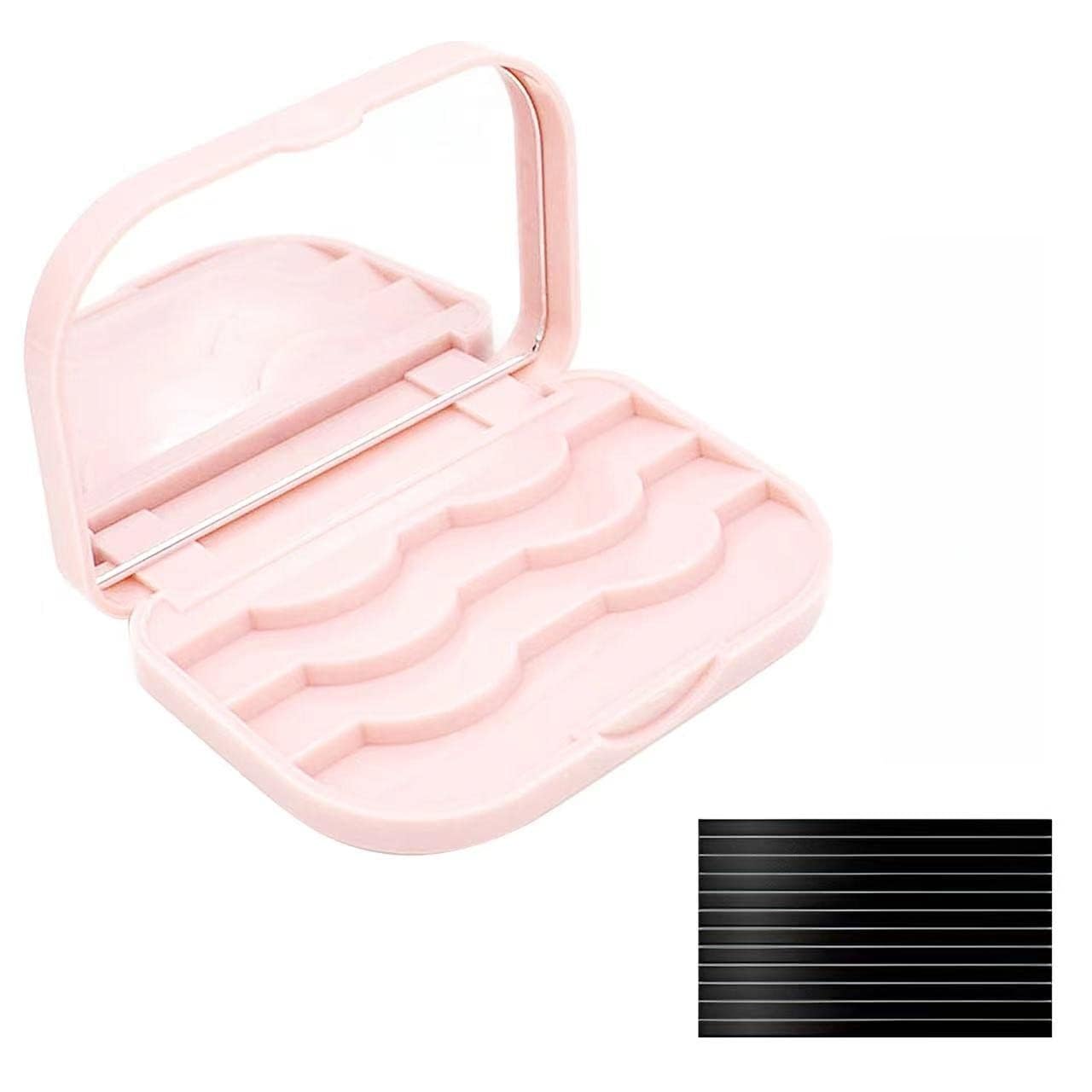 False Eyelash Storage Case with Mirror Empty Travel Lash Organizer Box