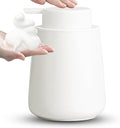AZMOYAC Ceramic Foaming Soap Dispenser, 12 Oz Foam Hand Soap Dispenser for Bathroom, Face Wash Dispenser Bottle with Foaming Pump, Refillable Lotion Dish Soap Foam Dispenser for Kitchen, Matte White